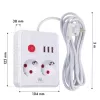 Extensão elétrica MACLEAN MCE388 W – 2 tomadas, 3×USB, 110–240V, 2500W, cabo de 3 m, branco