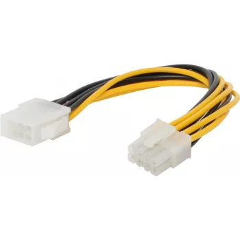 Cabo de extensão EPS de 8 pinos ShiverPeaks 78221-HQ para extensão de alimentação da CPU, cabo com sleeve