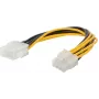 Cabo de extensão EPS de 8 pinos ShiverPeaks 78221-HQ para extensão de alimentação da CPU, cabo com sleeve
