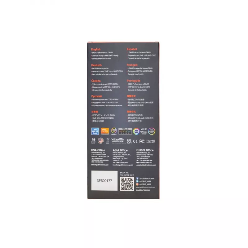 Patriot Viper Venom módulo de memória DDR5-6000 CL30 de 16 GB (PVV516G60C30)