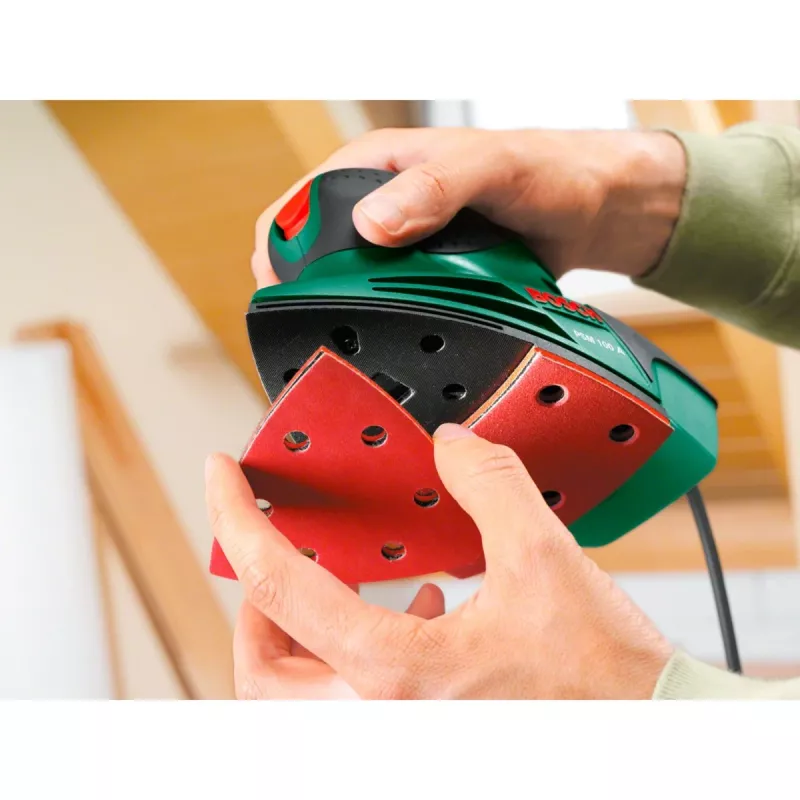 Lixadora múltipla Bosch PSM 100 A 26000 OPM preto, verde, vermelho
