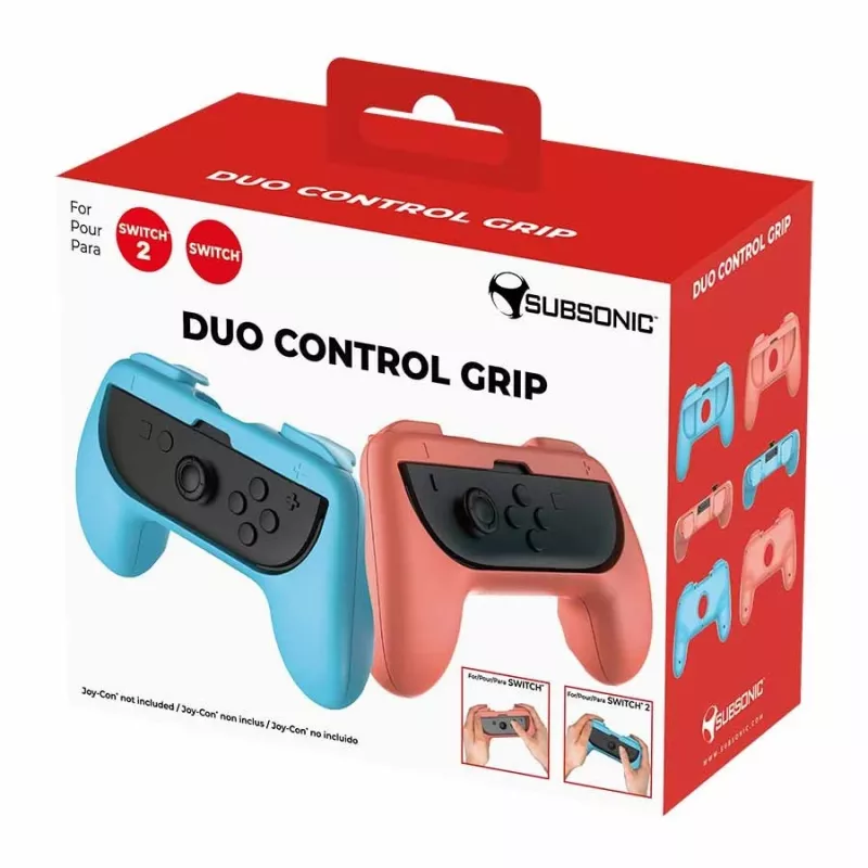 Pega para comando Subsonic Joy-Cons pega confortável Switch e Switch 2 rosa turquesa
