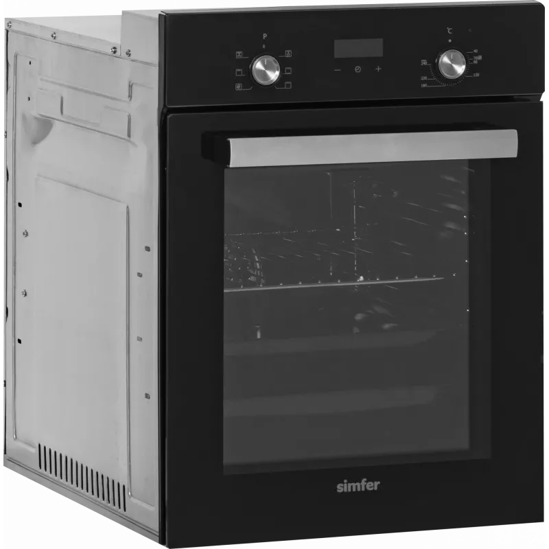 Forno de encastrar SIMFER 4207DERSP.1 — 47 L, multifunções, botões manuais pop-up, preto, 59,5×45 cm