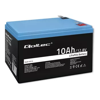 Bateria LiFePO4 QOLTEC 10Ah 12,8V 128Wh com BMS integrado