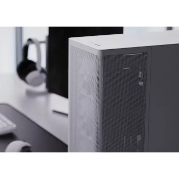 Caixa de PC APNX Midi Tower C1-R-WT-v1 — branca, compatível com ATX/Micro-ATX/Mini-ITX, 3 ventoinhas frontais de 120 mm pré-instaladas, 3 baías de 3,5