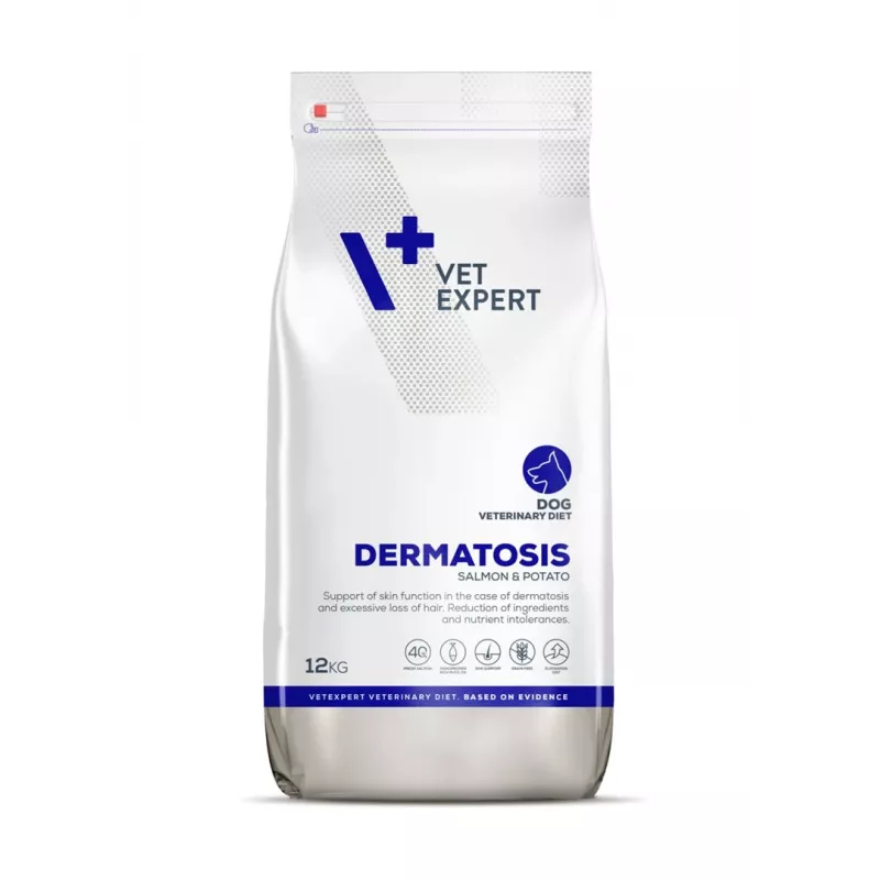 VET EXPERT Veterinary Diet Dermatosis Dog Salmon & Potato - Alimento seco para cães - 12 kg