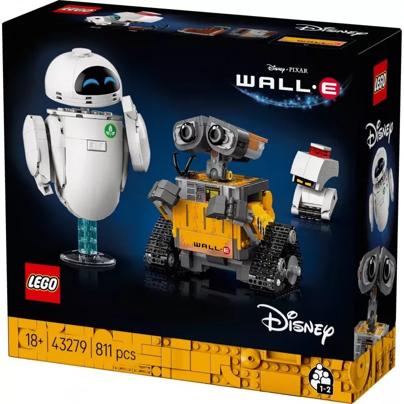 LEGO Disney Pixar 43279 WALL-E e EVE conjunto de construção, 811 peças, 18+
