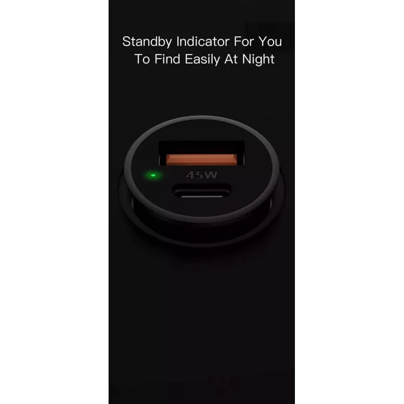Carregador de automóvel Orsen C8 45W — carregamento rápido USB-C PD 45W, preto