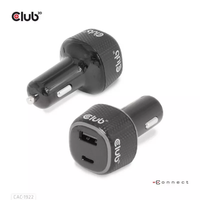 Carregador de automóvel para notebook/portátil CLUB3D 63 Watt, automóvel, isqueiro, 24 V, preto
