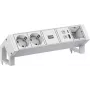 Régua de tomadas Bachmann DESK2 ALU WHITE 937.413 com 2x portas USB