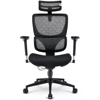 Cadeira de escritório Sharkoon OfficePal C40 — preta, design ergonómico, altura ajustável