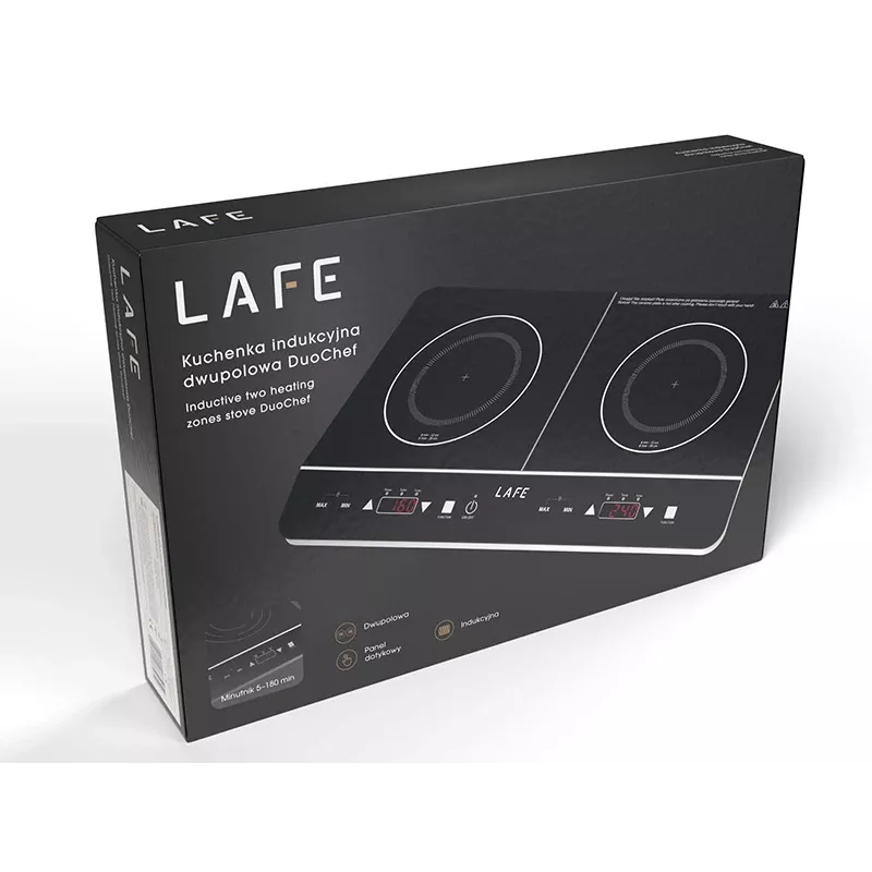 Placa de cozinha Lafe DuoChef CIY002, 2 zonas de cozedura, controlo tátil