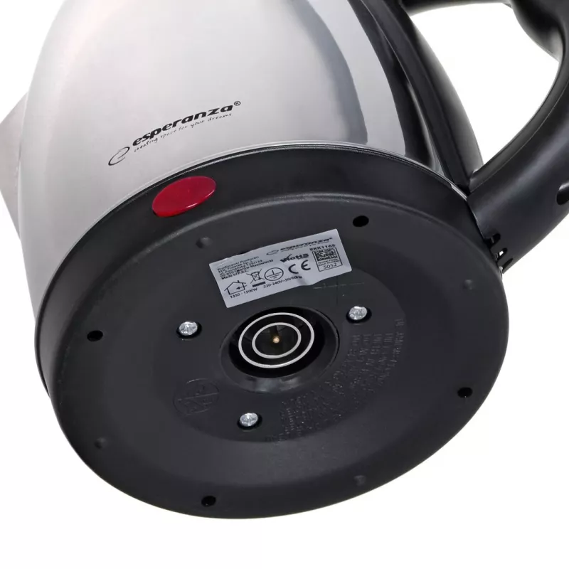 Chaleira elétrica ESPERANZA 1,0 L aço inoxidável e plástico, 1350 W, sem fios, desligamento automático