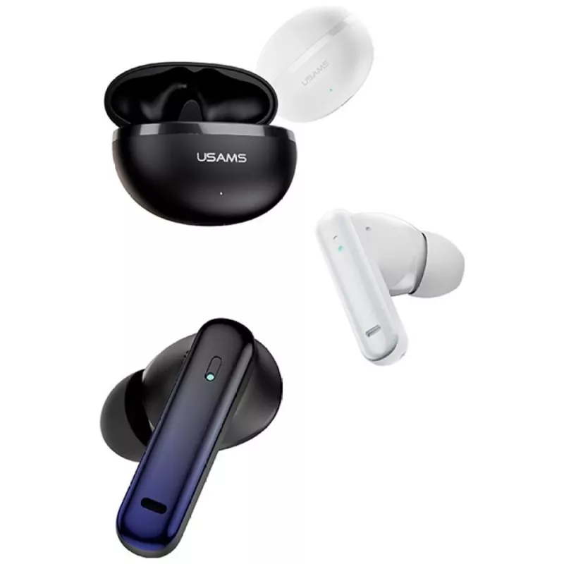 Auscultadores Bluetooth Usams TWS E02 ANC+ENC preto