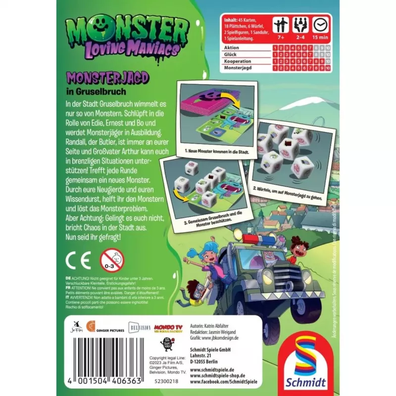 Monster Loving Maniacs: Caça aos Monstros em Gruselbruch, jogo de tabuleiro