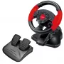 Volante ESPERANZA EG103 Comando de jogos — PC/PS2/PS3, 13 botões, vibração, sensor de aceleração, preto/vermelho