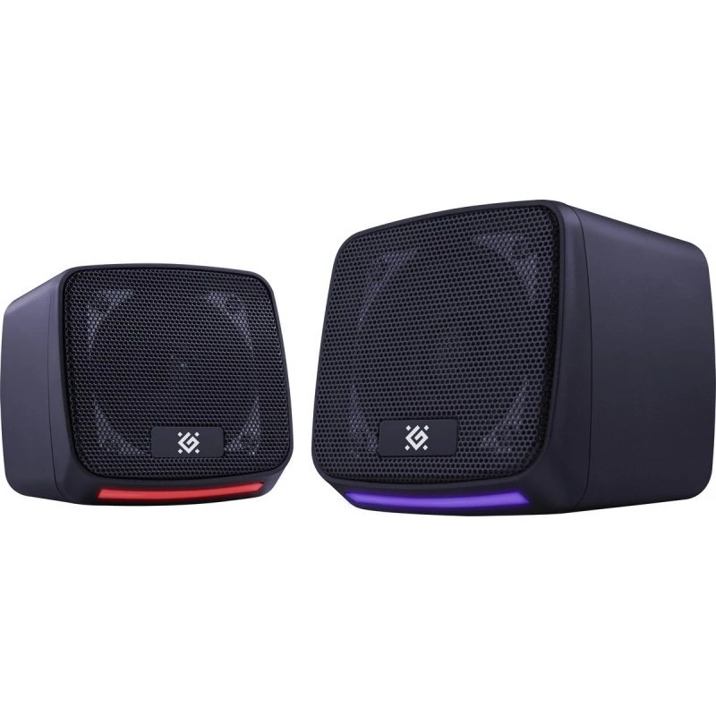 Defender J3 2.0 colunas para PC, 6 W, LED, alimentação USB, AUX, 90–20000 Hz, pretas