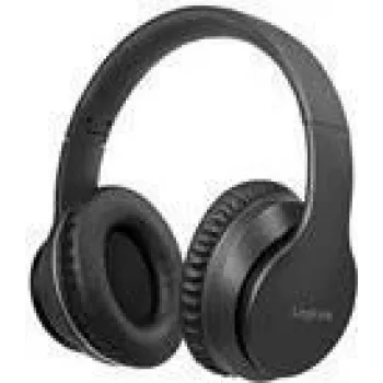 Logilink BT0053 - Headset - circumaural - Bluetooth - sem fios - cancelamento ativo de ruído - preto (BT0053)