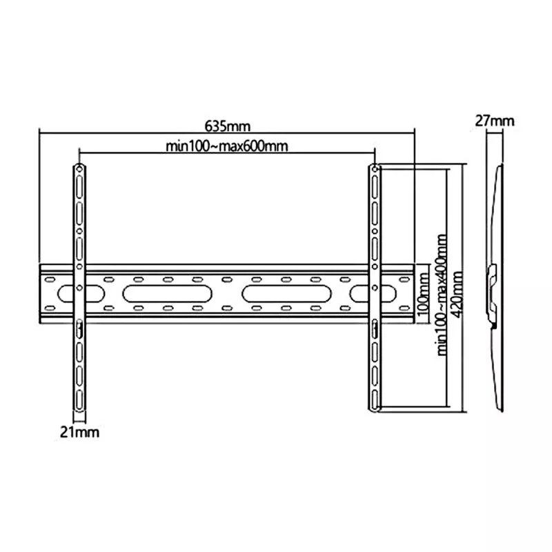 Suporte de TV Economy Maclean, máx. VESA 600x400, 37-70, 45 kg, preto, MC-939
