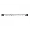 Patch panel 1U LANBERG PPKS-1124-B, 24 portas, 1U, ABS, preto, 482,6×44,5×154 mm