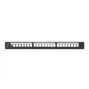 Patch panel 1U LANBERG PPKS-1124-B, 24 portas, 1U, ABS, preto, 482,6×44,5×154 mm