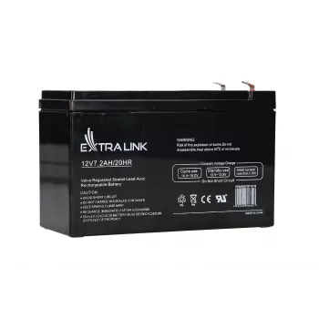 Bateria de UPS Extralink AGM 12V 7,2Ah (7Ah) chumbo-ácido selada VRLA, sem manutenção, preto