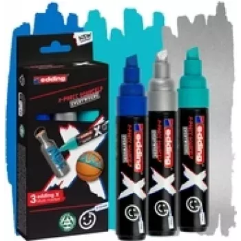 Conjunto de marcadores Edding 4-6900-3-1 — 3 unid., ponta 2,0–10,0 mm, cores sortidas