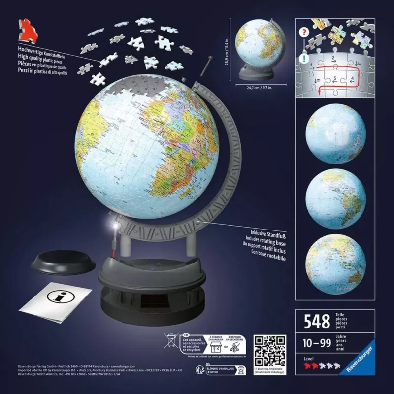 Puzzle 3D Ravensburger globo com luz