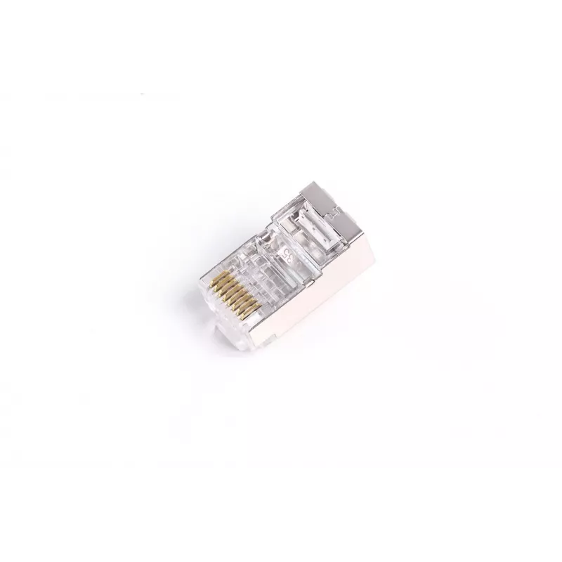 Ficha RJ45 blindada cat.6 universal rígido/flexível 8P8C 100 unid.