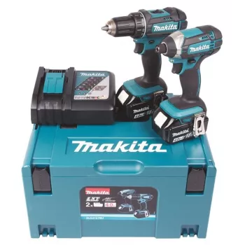 Conjunto de aparafusadora a bateria Makita, 18V, DLX2127MJ