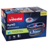 Vileda H2PrO Spin Mop conjunto, esfregona rotativa com sistema de dois depósitos e cabo telescópico, microfibra, preto/vermelho/azul