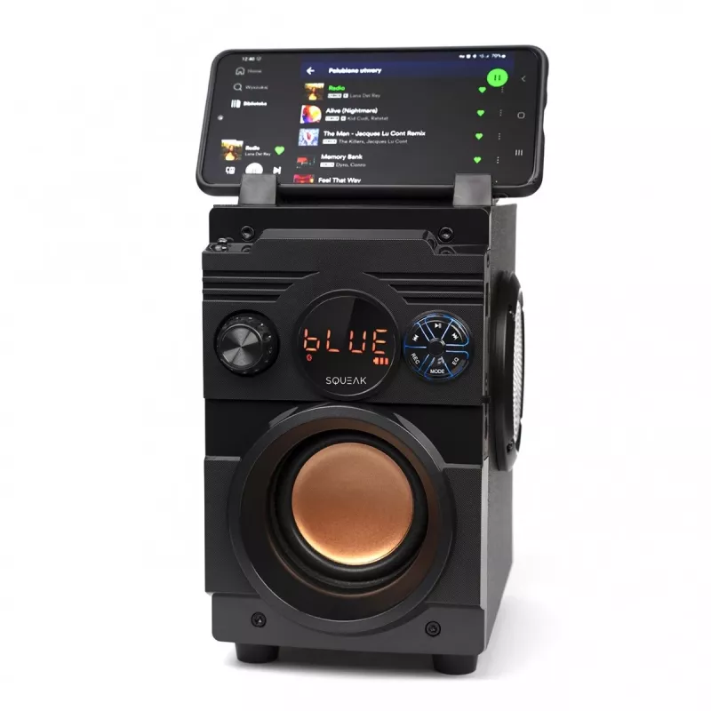 Altifalante Bluetooth 5.1 Squeak Bassblaster, rádio FM, leitor MP3 SQ1001