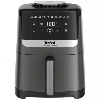 Fritadeira Tefal Easy Fry Silence EY551HE0 Individual 5 L Autónoma Fritadeira de ar quente Preto, Cinzento, Aço inoxidável