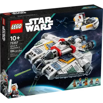 Conjunto de jogo LEGO Star Wars 75357 — The Ghost e Phantom II, 1.394 peças, 4 minifiguras, idade 10+