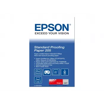 Papel de prova padrão Epson, 24 polegadas x 50 m, 205 g/m², 50 m, 61 cm, 61 cm (24 polegadas), semibrilhante, 200 µm, 205 g/m²