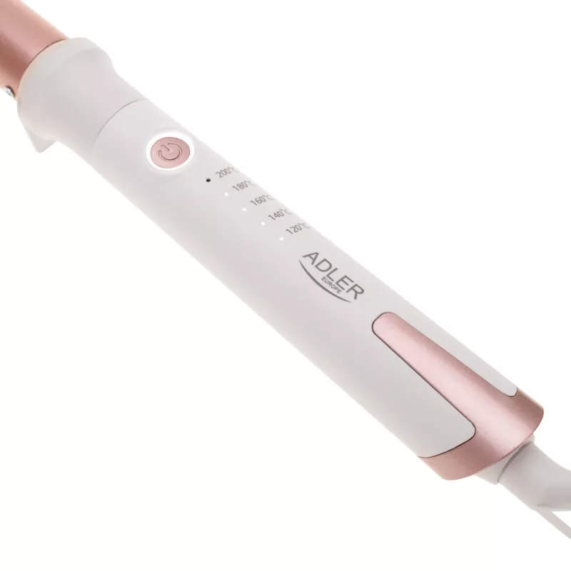 Ferro de encaracolar Adler AD 2119 – cónico, haste cerâmica 12–25 mm, regulável 120–200 °C, 45 W, rosa