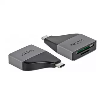 Leitor de cartões DeLOCK 64117 USB 3.2 Gen 1 Type-C cinzento
