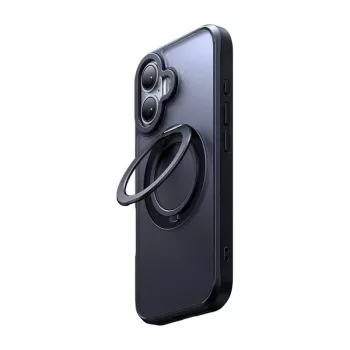Capa protetora com MagSafe Mcdodo PC-4931 para iPhone 16 Plus com suporte integrado — preto