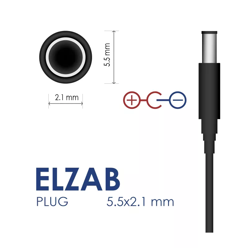Fonte de alimentação Akyga AK-PD-33 para caixas registadoras ELZAB Jota / K10 / Mini E, 12 V, 1 A, 12 W, 5,5 x 2,1 mm, 1,5 m