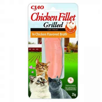 INABA Ciao Filete de Frango Grelhado em Caldo com Sabor a Frango - Petiscos para gatos - 25g