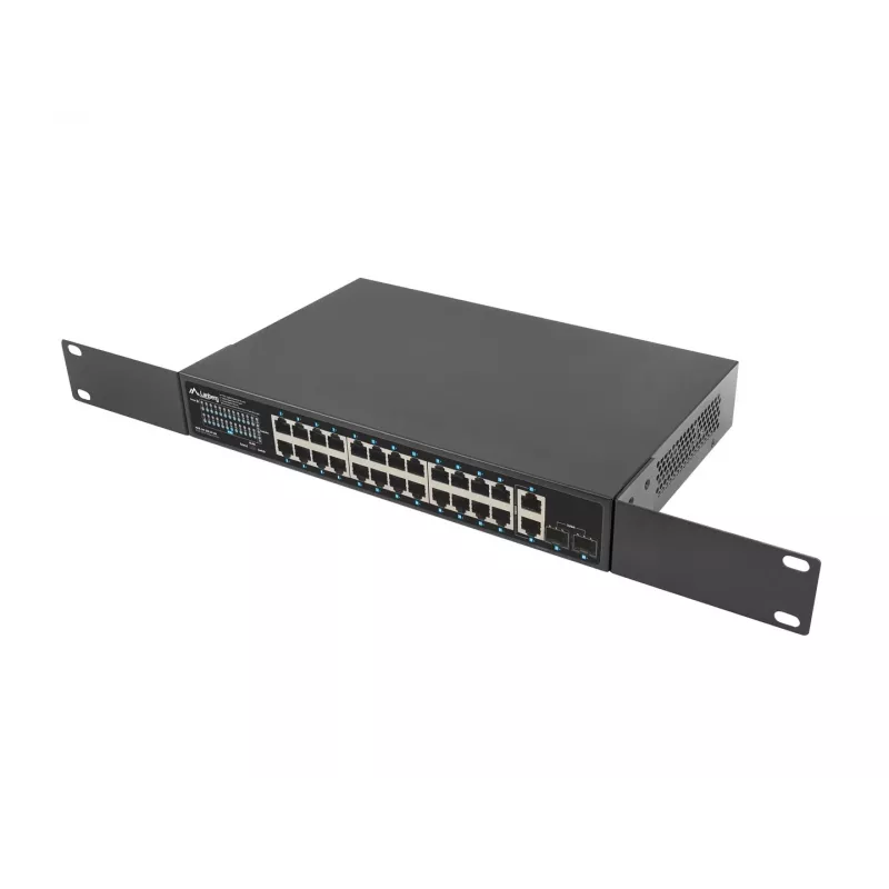 Switch não gerido LANBERG RSGE-24P-2GE-2S-360 com 24 portas Ethernet RJ-45