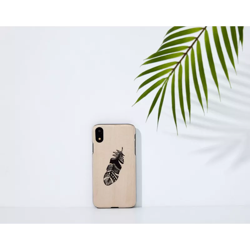 Capa para smartphone man and wood para iPhone XR, Indian preto, capa rígida protetora