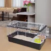 Gaiola FERPLAST Casita 100 para coelhos e porquinhos-da-índia, metal/plástico, 960×570×560 mm, taupe/branca