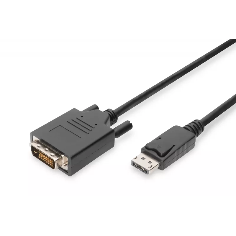 ASM AK-340301-030-S Cabo ASSMANN Displayport 1.1a com bloqueio Type DP/DVI-D (24+1) M/M preto 3m