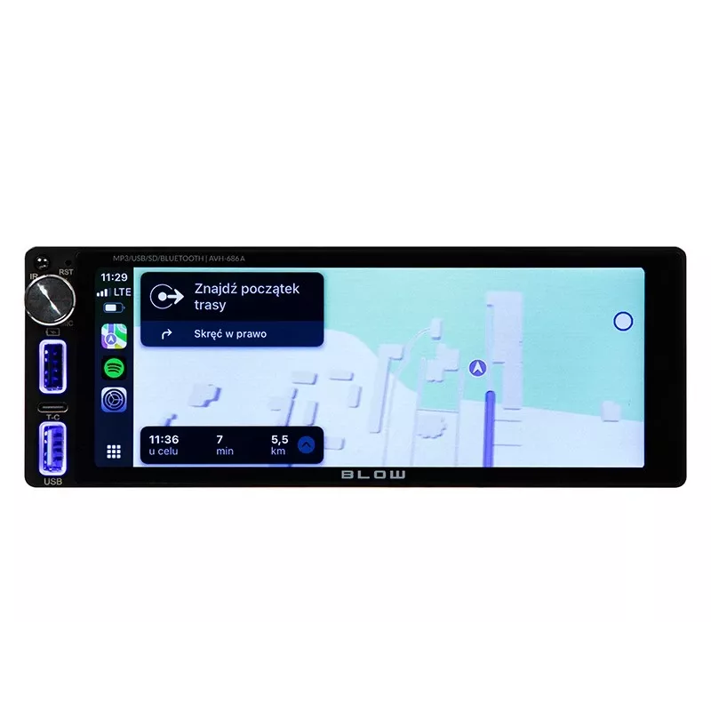 Autorrádio AVH-686A 1DIN 7 polegadas RDS MP3/USB/micro SD/BLUETOOTH