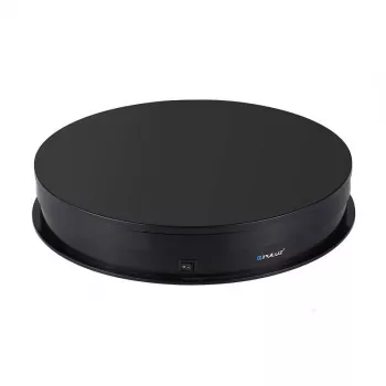 Prato giratório elétrico Puluz PU3049B 30 cm USB preto – prato de apresentação motorizado