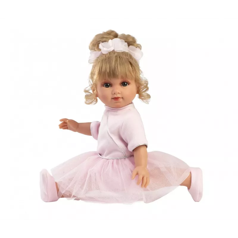 Boneca bebé Llorens Elena Ballerina altura 35 mm tecido e vinil bege rosa branco recomendada a partir dos 3+