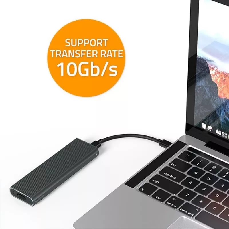 Caixa M.2 NVMe SSD QOLTEC 52630 – USB 3.1 Gen2 10Gb/s, para discos M.2 NVMe