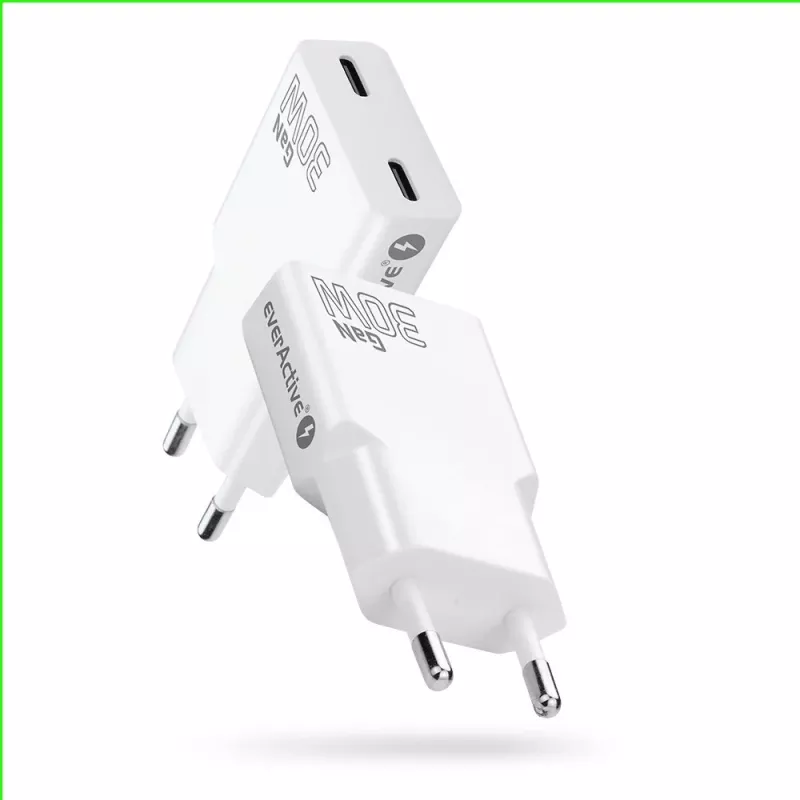 Fonte de alimentação everActive SC-385Q Super slim QC 4 Fast Charging — carregador rápido USB, design compacto