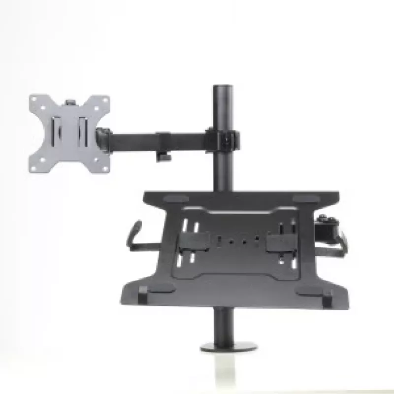 Suporte de secretária ART L-24 para monitor LED/LCD de 13-32" + portátil de 10-15,6", VESA 75x75/100x100, preto